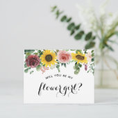 "Ben je mijn bloemenmeisje?" Aankondigingskaart (Staand voorkant)