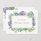 "Ben je mijn bloemenmeisje?" Aankondigingskaart (Voorkant / Achterkant)