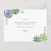 "Ben je mijn bloemenmeisje?" Aankondigingskaart (Achterkant)