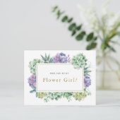 "Ben je mijn bloemenmeisje?" Aankondigingskaart (Staand voorkant)