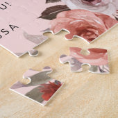 Ben je mijn Bloemenmeisje? Blush Pink Floral Legpuzzel (Zijkant)