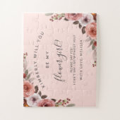 Ben je mijn Bloemenmeisje? Blush Pink Floral Legpuzzel (Verticaal)