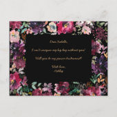 Ben je mijn Bloemenmeisje Burgundy Marsala? Uitnodiging Briefkaart (Achterkant)