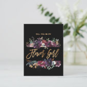 Ben je mijn Bloemenmeisje Burgundy Marsala? Uitnodiging Briefkaart (Staand voorkant)