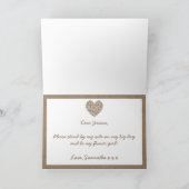 Ben je mijn Bloemenmeisje? Burlap Heart Kaart (Binnen)