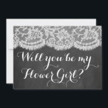 Ben je mijn Bloemenmeisje? Chalkboard en kant Kaart<br><div class="desc">Ben je mijn Bloemenmeisje? Chalkboard en kant Kaarten</div>