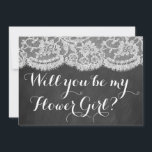 Ben je mijn Bloemenmeisje? Chalkboard en kant Kaart<br><div class="desc">Ben je mijn Bloemenmeisje? Chalkboard en kant Kaarten</div>