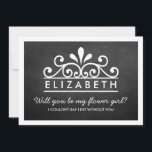 Ben je mijn Bloemenmeisje? Chalkboard Tiara Kaart<br><div class="desc">Ben je mijn Bloemenmeisje? Chalkboard Tiara Kaart</div>