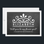 Ben je mijn Bloemenmeisje? Chalkboard Tiara Kaart<br><div class="desc">Ben je mijn Bloemenmeisje? Chalkboard Tiara Kaart</div>