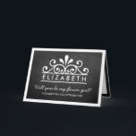 Ben je mijn Bloemenmeisje? Chalkboard Tiara Kaart<br><div class="desc">Ben je mijn Bloemenmeisje? Chalkboard Tiara Kaart</div>