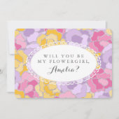 "Ben je mijn Bloemenmeisje?" Floral Uitnodiging (Voorkant)