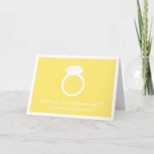 Ben je mijn Bloemenmeisje? Gele Ring Kaart