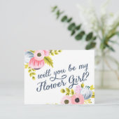 BEN JE MIJN BLOEMENMEISJE? handbeschilderde kaart (Staand voorkant)