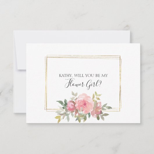 Ben je mijn Bloemenmeisje Lush Blush Pink (Voorkant)