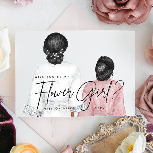 Ben je mijn Bloemenmeisje? Meisjes in Robes Invita Kaart
