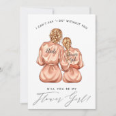 Ben je mijn Bloemenmeisje? Meisjes in zijderouben Kaart (Voorkant)