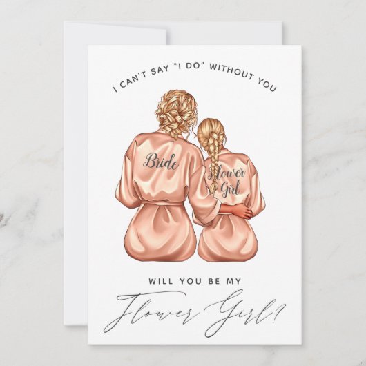 Ben je mijn Bloemenmeisje? Meisjes in zijderouben Kaart (Voorkant)