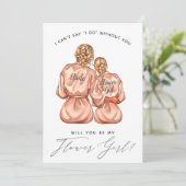 Ben je mijn Bloemenmeisje? Meisjes in zijderouben Kaart (Staand voorkant)