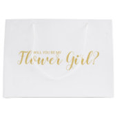 Ben je mijn Bloemenmeisje? Modern Script Gold Groot Cadeauzakje (Voorkant)