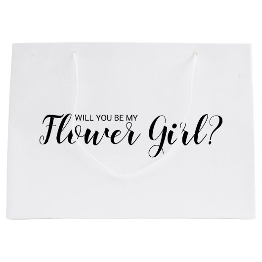 Ben je mijn Bloemenmeisje? Modern voorstel Groot Cadeauzakje (Voorkant)