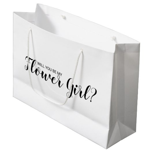 Ben je mijn Bloemenmeisje? Modern voorstel Groot Cadeauzakje (Voorkant Gekanteld)