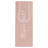 Ben je mijn Bloemenmeisje? Modern voorstel Wijn Cadeautas (Voorkant)