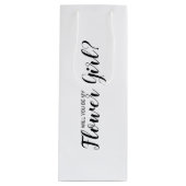 Ben je mijn Bloemenmeisje? Modern voorstel Wijn Cadeautas (Voorkant)