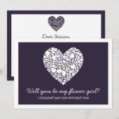 Ben je mijn Bloemenmeisje? Paarse Kaart (Voorkant / Achterkant)