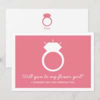 Ben je mijn Bloemenmeisje? Roze Ring Kaart