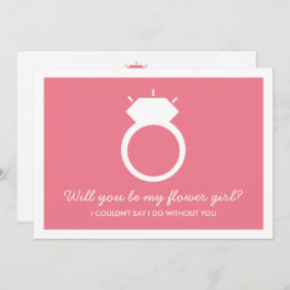 Ben je mijn Bloemenmeisje? Roze Ring Kaart