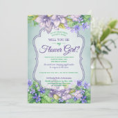 Ben je mijn Bloemenmeisje Spring Wedding Violet? Kaart (Staand voorkant)