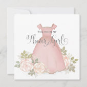 Ben je mijn Bloemenmeisje Waterverf Blush ? Kaart (Voorkant)