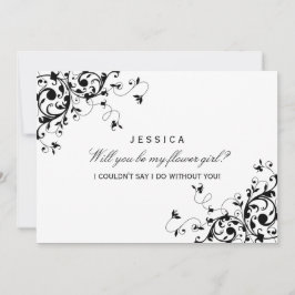 Ben je mijn Bloemenmeisje? Zwart-witzwitjes Kaart