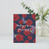 Ben je mijn bloemmeisje Hummingvogels Hibiscus Ar? Kaart (Staand voorkant)