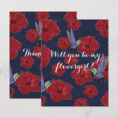 Ben je mijn bloemmeisje Hummingvogels Hibiscus Ar? Kaart (Voorkant / Achterkant)