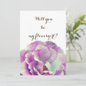 Ben je mijn bloemmeisje Pink Rose? Kaart (Staand voorkant)