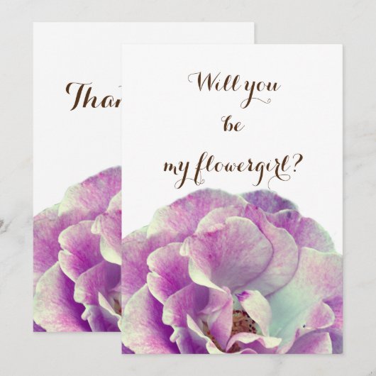 Ben je mijn bloemmeisje Pink Rose? Kaart (Voorkant / Achterkant)