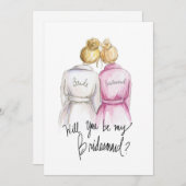 Ben je mijn BM? Bl Bun Bride Bl Bun Maid Bedankkaart (Voorkant / Achterkant)