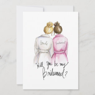 Ben je mijn BM? Bl Bun Bride Br Bun Maid Bedankkaart