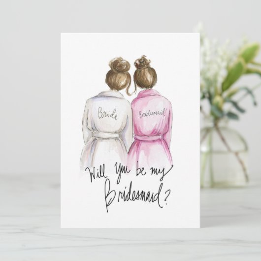 Ben je mijn BM? Br Bun Bride Br Bedankkaart (Staand voorkant)