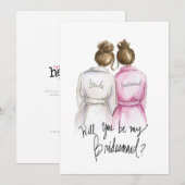 Ben je mijn BM? Br Bun Bride Br Bedankkaart (Voorkant / Achterkant)