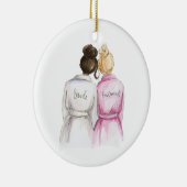 Ben je mijn BM? Dk Br Bun Bride Bl Bun Maid Keramisch Ornament (Rechts)