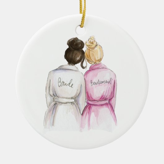 Ben je mijn BM? Dk Br Bun Bride Bl Bun Maid Keramisch Ornament (Voorkant)