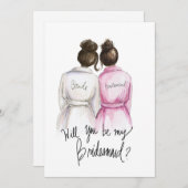 Ben je mijn BM? Dk Br Bun Bride Dk BrR Bun Maid Bedankkaart (Voorkant / Achterkant)