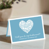 Ben je mijn Bridesmaid? Blue Heart Kaart