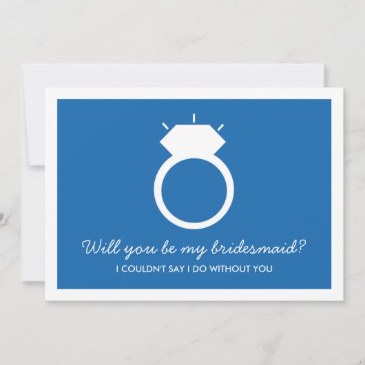 Ben je mijn Bridesmaid? Blue Ring Kaart (Voorkant)