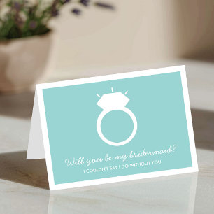 Ben je mijn Bridesmaid? Blue Ring Kaart