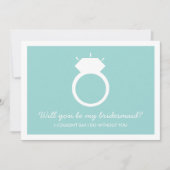 Ben je mijn Bridesmaid? Blue Ring Kaart (Voorkant)