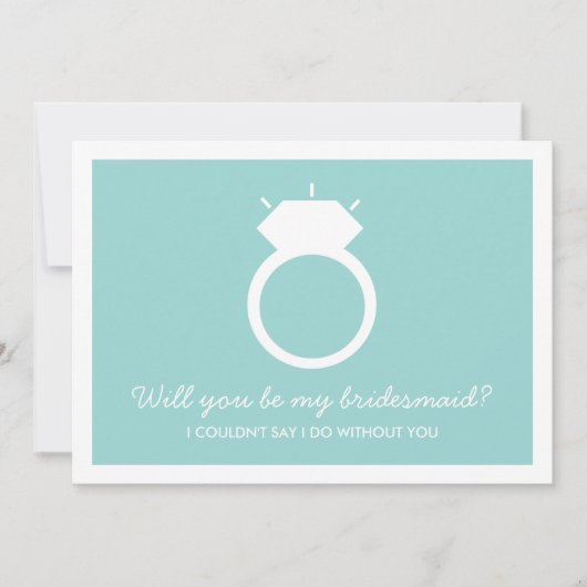 Ben je mijn Bridesmaid? Blue Ring Kaart (Voorkant)