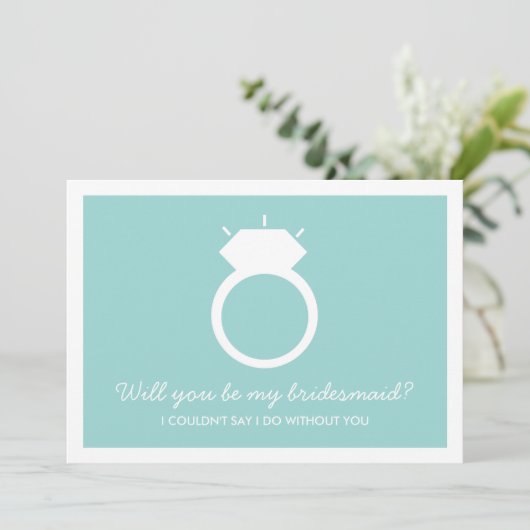 Ben je mijn Bridesmaid? Blue Ring Kaart (Staand voorkant)
